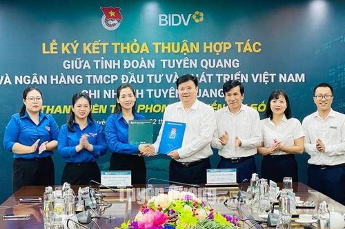 Tỉnh đoàn Tuyên Quang và BIDV Tuyên Quang ký kết thỏa thuận hợp tác giai đoạn 2023-2025