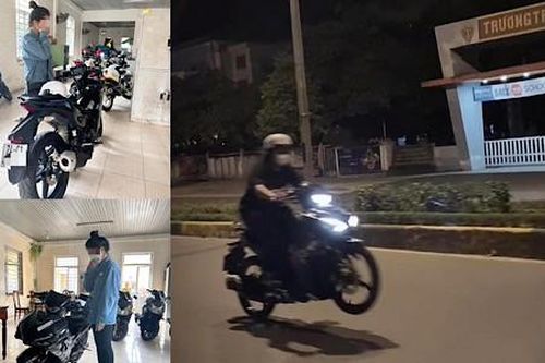 Triệu tập nữ sinh viên bốc đầu xe máy trên đường phố