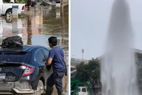 Bão Hilary lập hàng loạt kỷ lục ở Mỹ, xuất hiện cột nước khổng lồ kỳ lạ ngay giữa phố