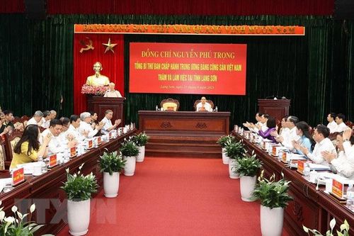 Tổng Bí thư Nguyễn Phú Trọng thăm, làm việc tại Lạng Sơn