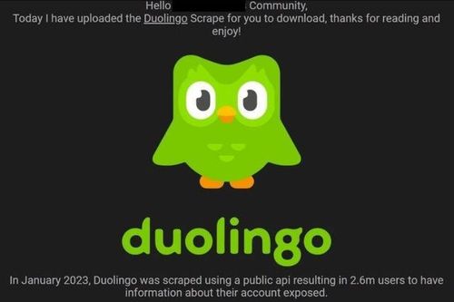 Dữ liệu 2,6 triệu người dùng Duolingo bị phát tán công khai