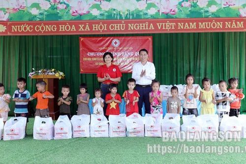 Hội Chữ thập đỏ tỉnh tặng quà học sinh, cán bộ, hội viên chữ thập đỏ có hoàn cảnh khó khăn