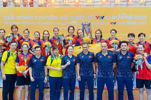 Đội tuyển bóng chuyền nữ Việt Nam 1 vô địch giải quốc tế tại Lào Cai