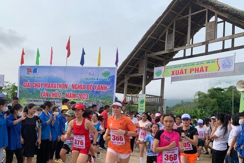Gần 500 vận động viên tham gia Giải chạy Marathon 'Nghĩa Đô Xanh' lần thứ 2