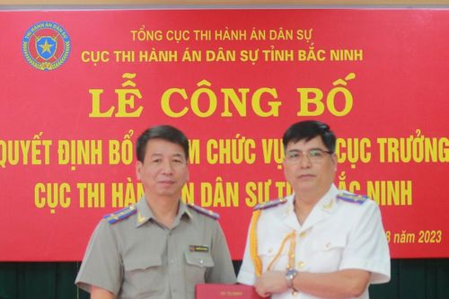 Bổ nhiệm ông Vũ Hồng Thắng giữ chức vụ Phó Cục trưởng Cục Thi hành án tỉnh Bắc Ninh