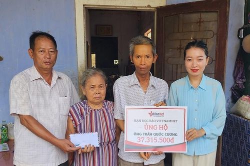 Trao hơn 37 triệu đồng đến ông Trần Quốc Cường bị ung thư sàn miệng