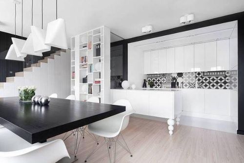Thiết kế nội thất màu đen trắng tạo nên sự bí ẩn cho ngôi nhà