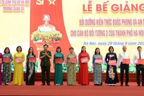 84 cán bộ đối tượng 2 của Hà Nội hoàn thành lớp bồi dưỡng kiến thức quốc phòng - an ninh