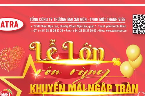 Chương trình khuyến mại Lễ lớn rộn ràng – khuyến mại ngập tràn tại Hệ thống bán lẻ SATRA