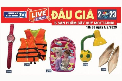 11h30 ngày 1/9: Livestream đấu giá 5 sản phẩm gây quỹ Mottainai 2023
