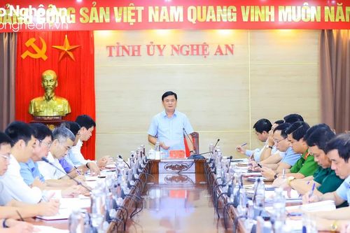 Thường trực Tỉnh ủy Nghệ An giao ban Khối Nội chính tháng 8/2023