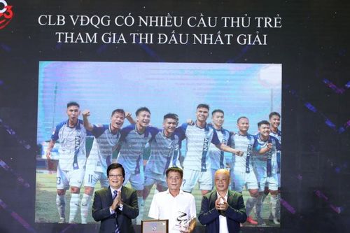 Câu lạc bộ Sông Lam Nghệ An đoạt danh hiệu đội bóng sử dụng nhiều cầu thủ trẻ nhất V-League 2023