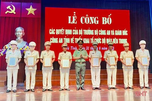 Công an Hà Tĩnh sắp xếp, kiện toàn một số phòng, ban