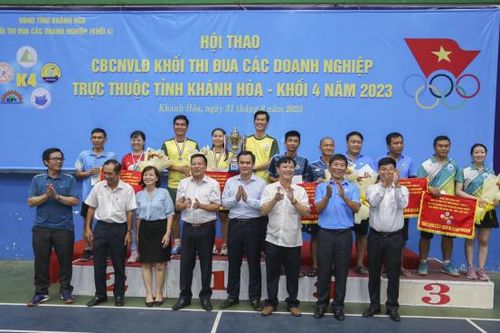 Hội thao cán bộ, người lao động Khối thi đua các Doanh nghiệp (Khối 4) năm 2023: Công ty TNHH Nhà nước MTV Yến Sào Khánh Hòa giành giải nhất toàn đoàn