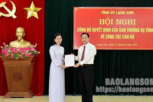 Phó Chủ tịch UBND tỉnh Đoàn Thu Hà được điều động, chỉ định làm Bí thư Huyện ủy Lộc Bình
