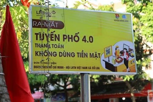 Huyện Đông Anh khánh thành tuyến phố thanh toán không dùng tiền mặt