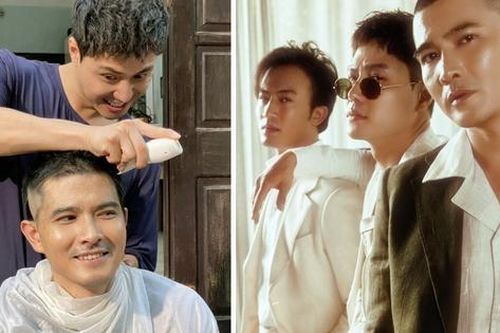 Quang Sự khoe bộ ảnh cạo tóc, Doãn Quốc Đam - Thanh Sơn cổ vũ anh trai thay đổi 'giao diện'