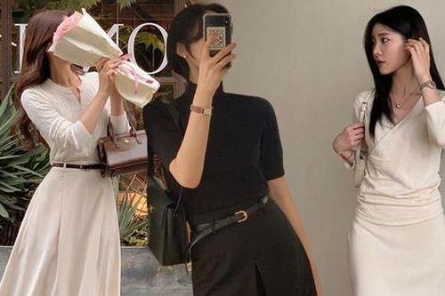 Xu hướng diện cả cây đồ trơn màu được phụ nữ Hàn yêu thích trong mùa thu