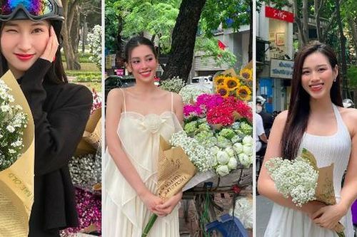 Thùy Tiên, Tiểu Vy 'bắt trend' chụp ảnh mùa thu Hà Nội, nhan sắc đời thường khiến fan ngỡ ngàng