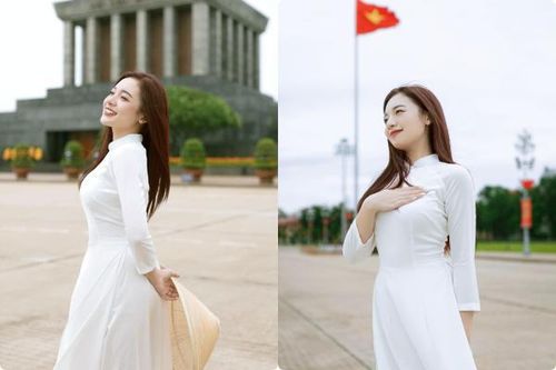 'Nữ MC trẻ nhất VTV' nền nã trong tà áo dài ngày Quốc khánh