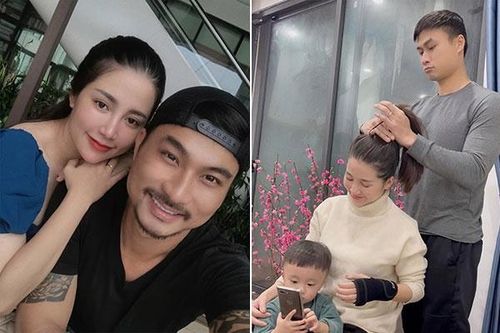 Khoảnh khắc lãng mạn ngoài đời của vợ chồng Duy Hưng 'Làng trong phố'