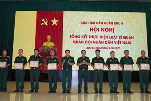 Cục Hậu cần, Quân khu 4: Tổng kết Luật Sĩ quan Quân đội nhân dân Việt Nam