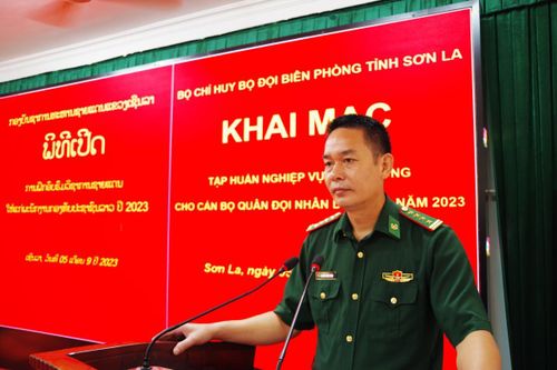 BĐBP Sơn La: Khai mạc lớp tập huấn nghiệp vụ Biên phòng cho cán bộ Quân đội Lào