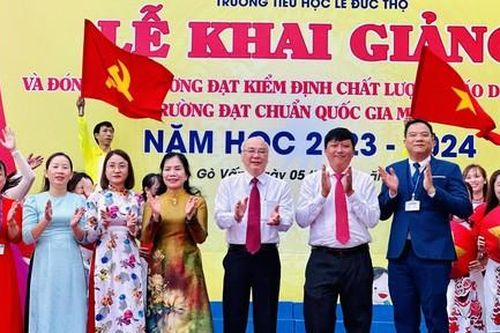 Đồng chí Phan Nguyễn Như Khuê dự lễ khai giảng năm học mới tại quận Gò Vấp