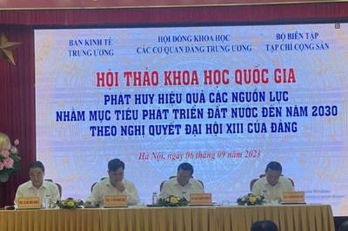 Hội thảo khoa học quốc gia 'Phát huy hiệu quả các nguồn lực nhằm thực hiện mục tiêu phát triển đất nước đến năm 2030 theo Nghị quyết Đại hội XIII của Đảng'