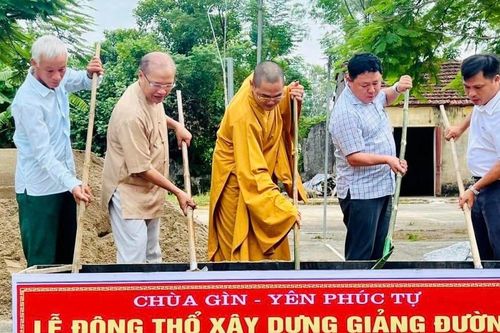 Hà Tĩnh: Khởi công xây dựng giảng đường chùa Gìn