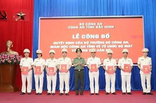 Công bố quyết định của Bộ Công an về tổ chức bộ máy Công an tỉnh Bắc Ninh