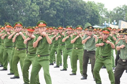 Bộ công an kiểm tra công tác nghiệp vụ Cảnh sát cơ động tỉnh Thanh Hóa