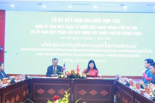 Thắm tình hữu nghị, hợp tác bền chặt Hà Nội – Viêng Chăn