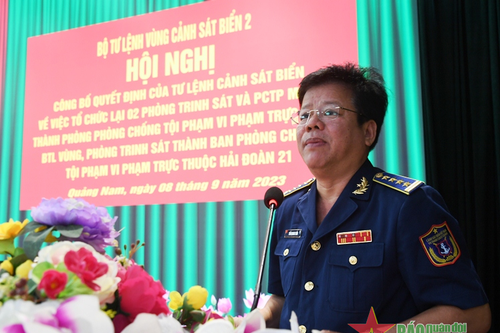 Bộ tư lệnh Vùng Cảnh sát biển 2 công bố quyết định tổ chức lại và thành lập một số đơn vị mới