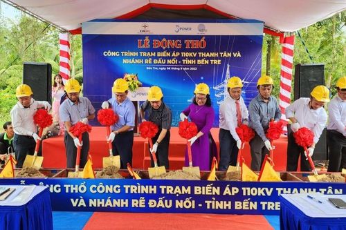 Bến Tre: Động thổ công trình Trạm biến áp 110kV Thanh Tân và nhánh rẽ