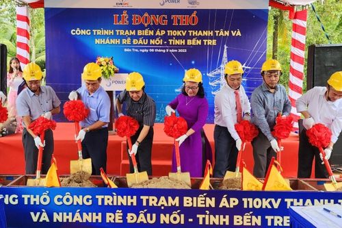Bến Tre: Động thổ trạm biến áp 110kV Thanh Tân
