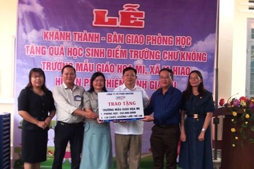 Khánh thành, bàn giao phòng học tại điểm trường Chư KNông
