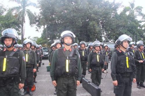 Cảnh sát cơ động tăng cường ứng trực bảo vệ chuyến thăm của Tổng thống Mỹ Joe Biden tại Việt Nam