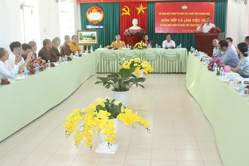 Ủy ban MTTQ Việt Nam tỉnh Khánh Hòa làm việc với Ủy ban MTTQ Việt Nam tỉnh Nghệ An về công tác tôn giáo