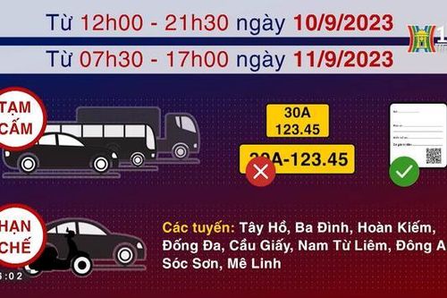 Hà Nội thông báo phân luồng giao thông ngày 10-11/9