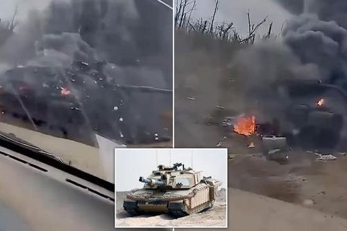 Video chiếc xe tăng Challenger-2 thứ hai bị bắn hạ