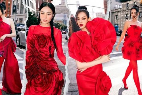 Miss Universe R'Bonney Gabriel hội ngộ Hoa hậu Ngọc Châu tại show của NTK Đỗ Mạnh Cường