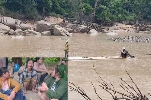 Lật bè khi đi hái măng, vợ bất lực nhìn chồng bị đuối nước