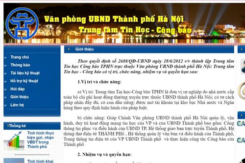 Thành lập Trung tâm Thông tin điện tử TP. Hà Nội