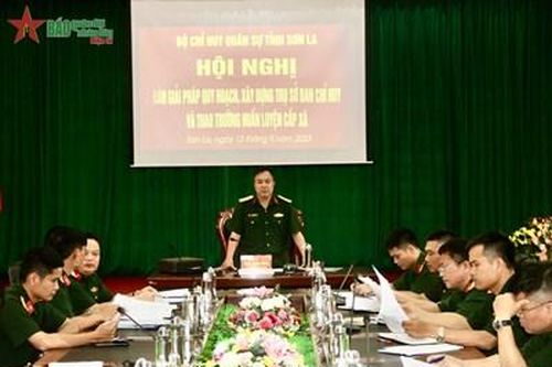 Bộ CHQS tỉnh Sơn La bàn giải pháp quy hoạch, xây dựng trụ sở Ban CHQS cấp xã