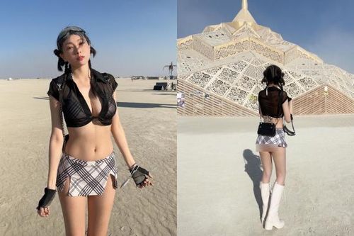 Diện váy xẻ siêu ngắn, 'hot girl tài chính' bị chê phản cảm