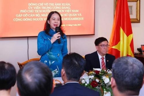 Phó Chủ tịch nước gặp gỡ cán bộ, nhân viên Đại sứ quán và cộng đồng người Việt Nam tại Mozambique
