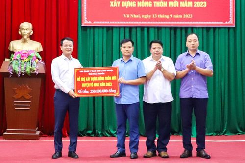 Hỗ trợ huyện Võ Nhai 1,4 tỷ đồng xây dựng nông thôn mới