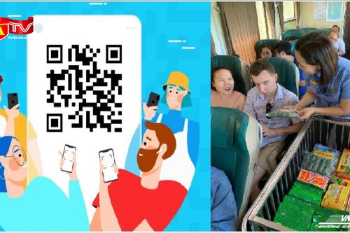 Quét mã QR mua đặc sản địa phương ngay trên tàu hỏa
