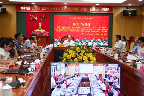 Góp ý dự thảo quy định về thẩm quyền, trách nhiệm của người đứng đầu trong công tác cán bộ